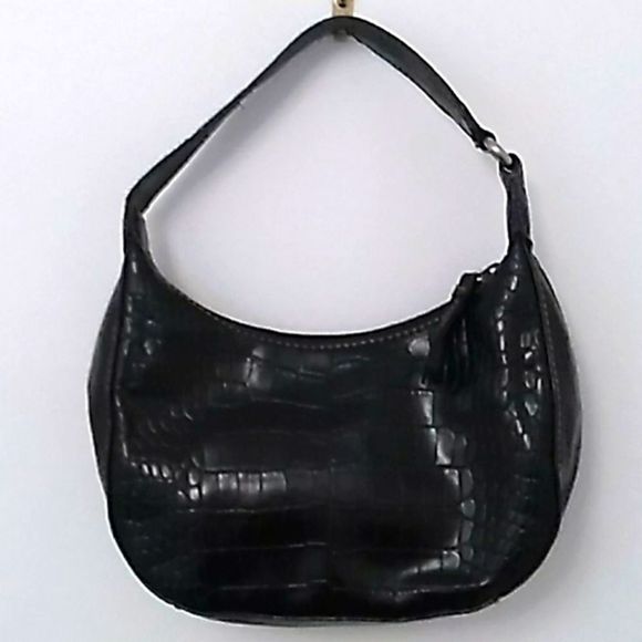 Nine West Black Alligator Design Hand Bag. - Picture 4 of 11